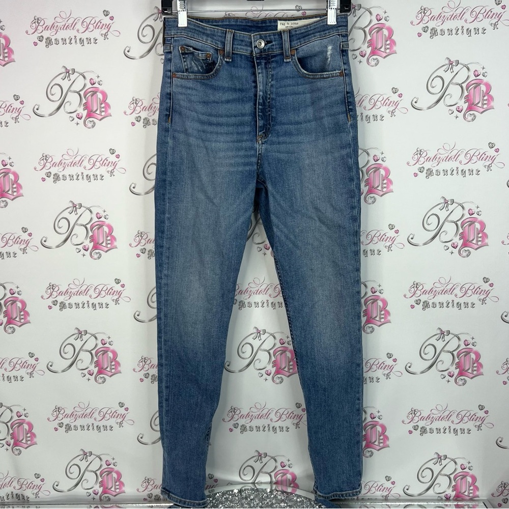 Rag and bone jeans high rise ankle skinny Blue Jeans light wash